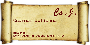 Csarnai Julianna névjegykártya